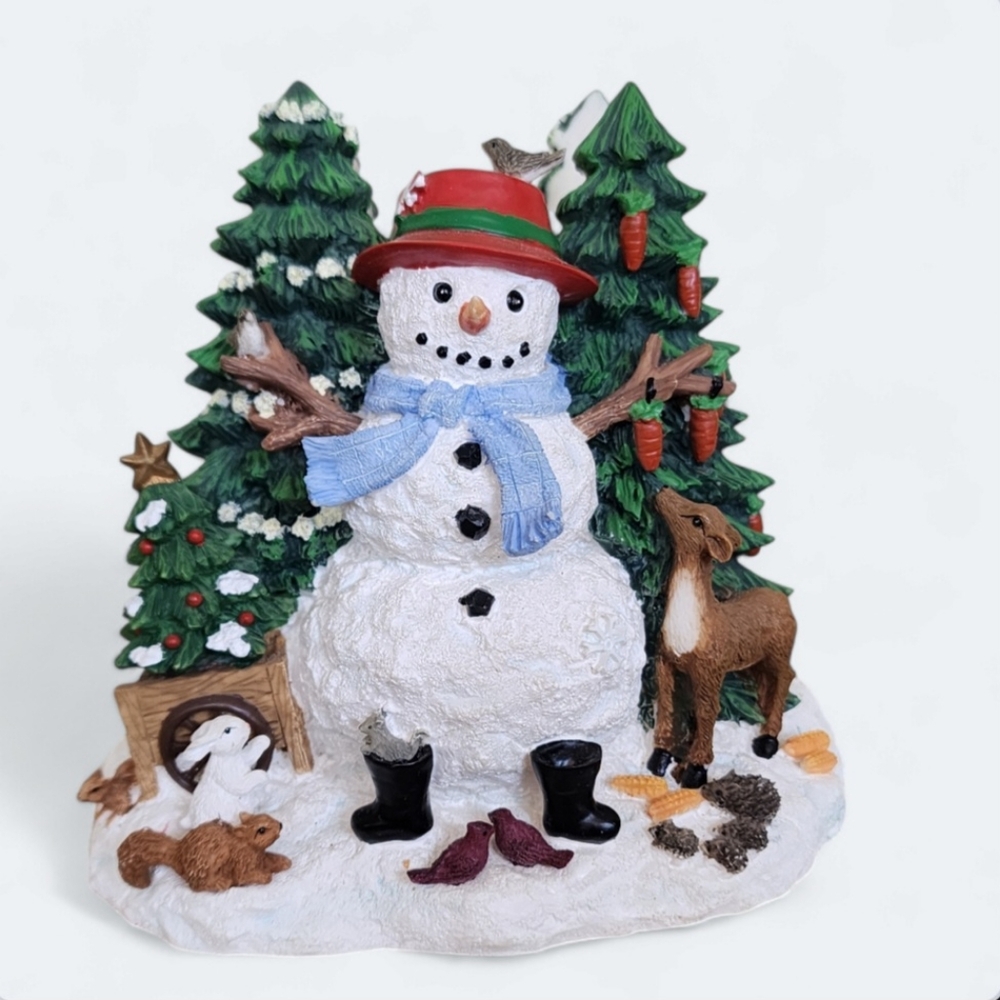 Heavy Pfaltzgraff Snowman Winter Scene Napkin Holder